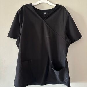 Black Women's Top with Pockets - Scrub Top